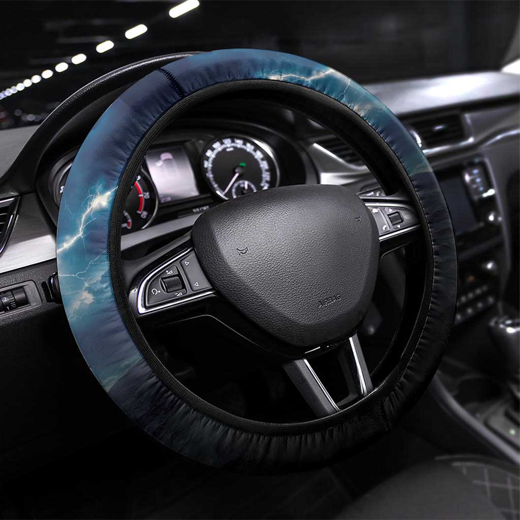 American Indian Legendary Motorcycle Steering Wheel Cover Native American Retro Rider - Wonder Print Shop