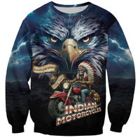 American Indian Legendary Motorcycle Sweatshirt Native American Retro Rider - Wonder Print Shop