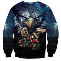 American Indian Legendary Motorcycle Sweatshirt Native American Retro Rider - Wonder Print Shop