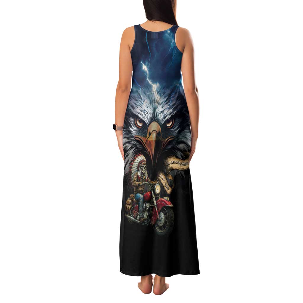 American Indian Legendary Motorcycle Tank Maxi Dress Native American Retro Rider - Wonder Print Shop