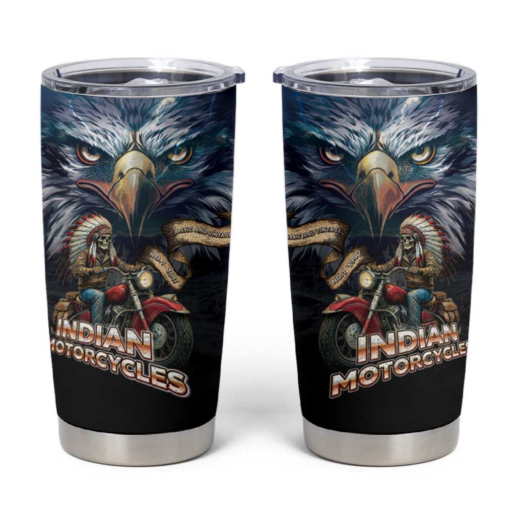 American Indian Legendary Motorcycle Tumbler Cup Native American Retro Rider - Wonder Print Shop