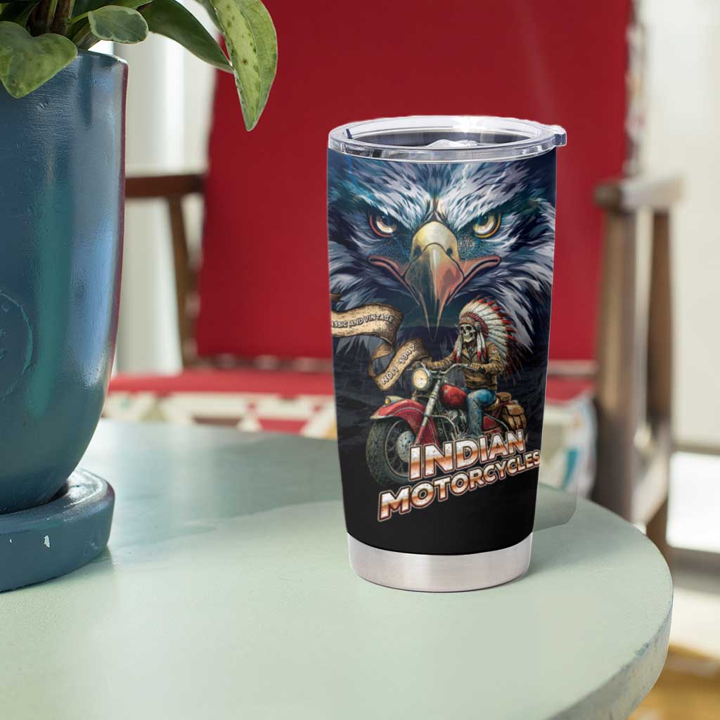 American Indian Legendary Motorcycle Tumbler Cup Native American Retro Rider - Wonder Print Shop