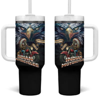 American Indian Legendary Motorcycle Tumbler With Handle Native American Retro Rider - Wonder Print Shop