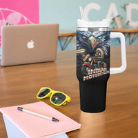 American Indian Legendary Motorcycle Tumbler With Handle Native American Retro Rider - Wonder Print Shop