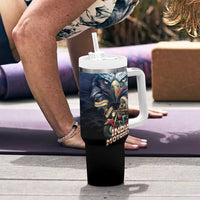 American Indian Legendary Motorcycle Tumbler With Handle Native American Retro Rider - Wonder Print Shop