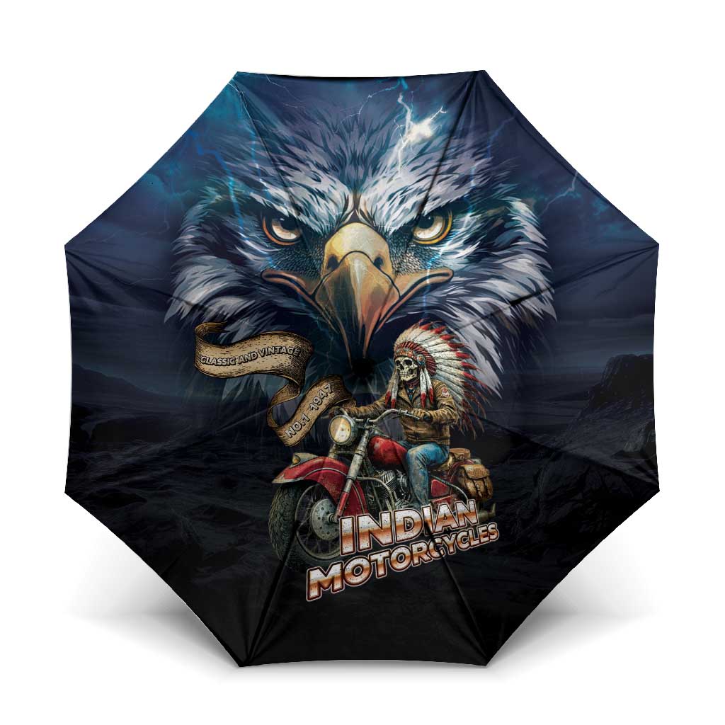 American Indian Legendary Motorcycle Umbrella Native American Retro Rider - Wonder Print Shop