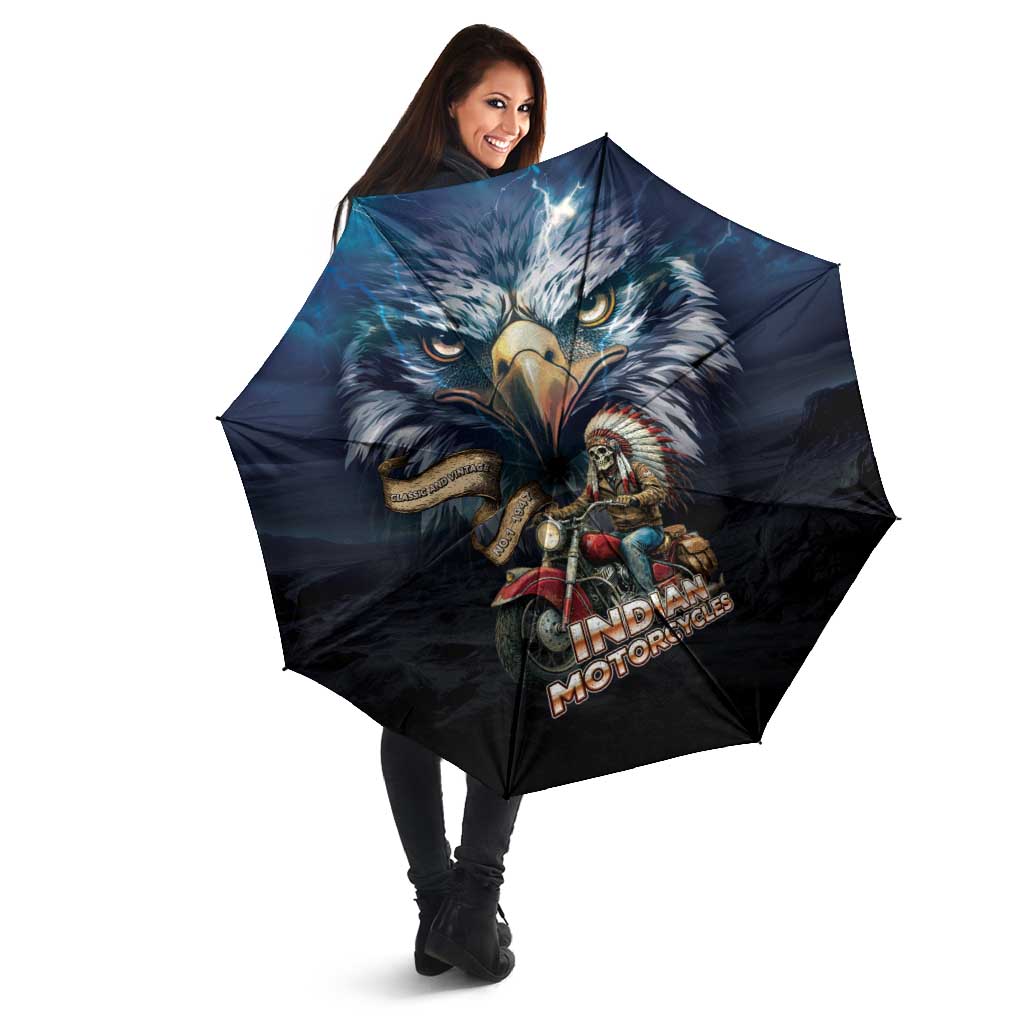 American Indian Legendary Motorcycle Umbrella Native American Retro Rider - Wonder Print Shop