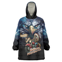 American Indian Legendary Motorcycle Wearable Blanket Hoodie Native American Retro Rider - Wonder Print Shop