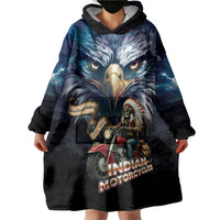 American Indian Legendary Motorcycle Wearable Blanket Hoodie Native American Retro Rider - Wonder Print Shop