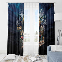 American Indian Legendary Motorcycle Window Curtain Native American Retro Rider - Wonder Print Shop