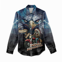 American Indian Legendary Motorcycle Women Casual Shirt Native American Retro Rider - Wonder Print Shop