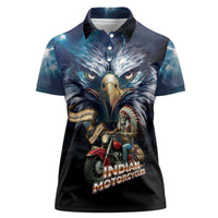 American Indian Legendary Motorcycle Women Polo Shirt Native American Retro Rider - Wonder Print Shop