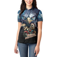 American Indian Legendary Motorcycle Women Polo Shirt Native American Retro Rider - Wonder Print Shop