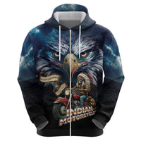 American Indian Legendary Motorcycle Zip Hoodie Native American Retro Rider - Wonder Print Shop