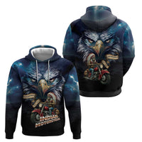 American Indian Legendary Motorcycle Zip Hoodie Native American Retro Rider - Wonder Print Shop