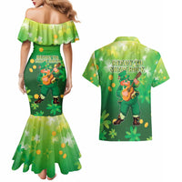 St Patrick's Day Couples Matching Mermaid Dress and Hawaiian Shirt Ready To Shamrock