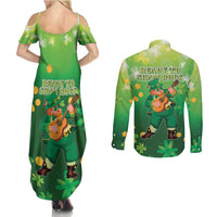 St Patrick's Day Couples Matching Summer Maxi Dress and Long Sleeve Button Shirt Ready To Shamrock