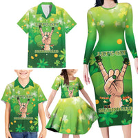 St Patrick's Day Family Matching Long Sleeve Bodycon Dress and Hawaiian Shirt Ready To Shamrock