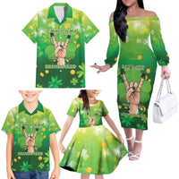 St Patrick's Day Family Matching Off The Shoulder Long Sleeve Dress and Hawaiian Shirt Ready To Shamrock