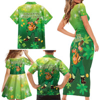 St Patrick's Day Family Matching Short Sleeve Bodycon Dress and Hawaiian Shirt Ready To Shamrock
