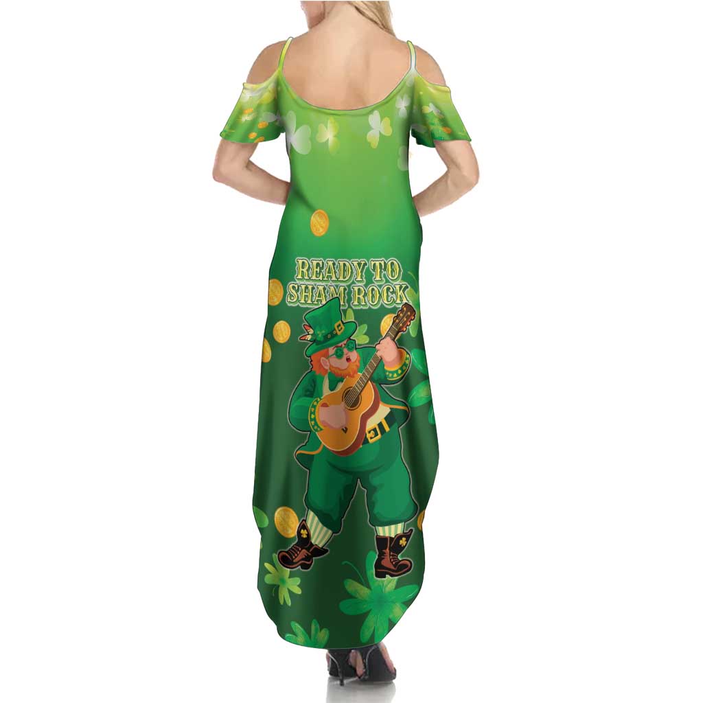St Patrick's Day Family Matching Summer Maxi Dress and Hawaiian Shirt Ready To Shamrock
