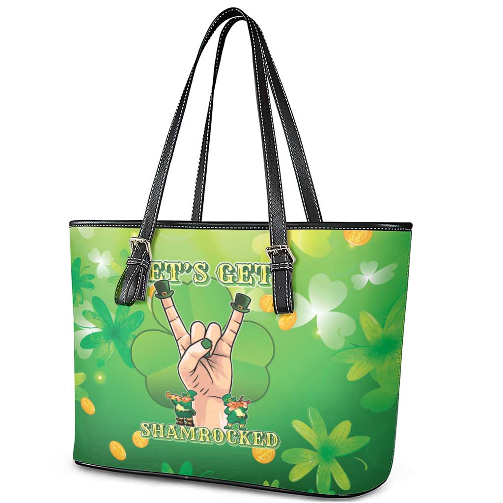 St Patrick's Day Leather Tote Bag Ready To Shamrock