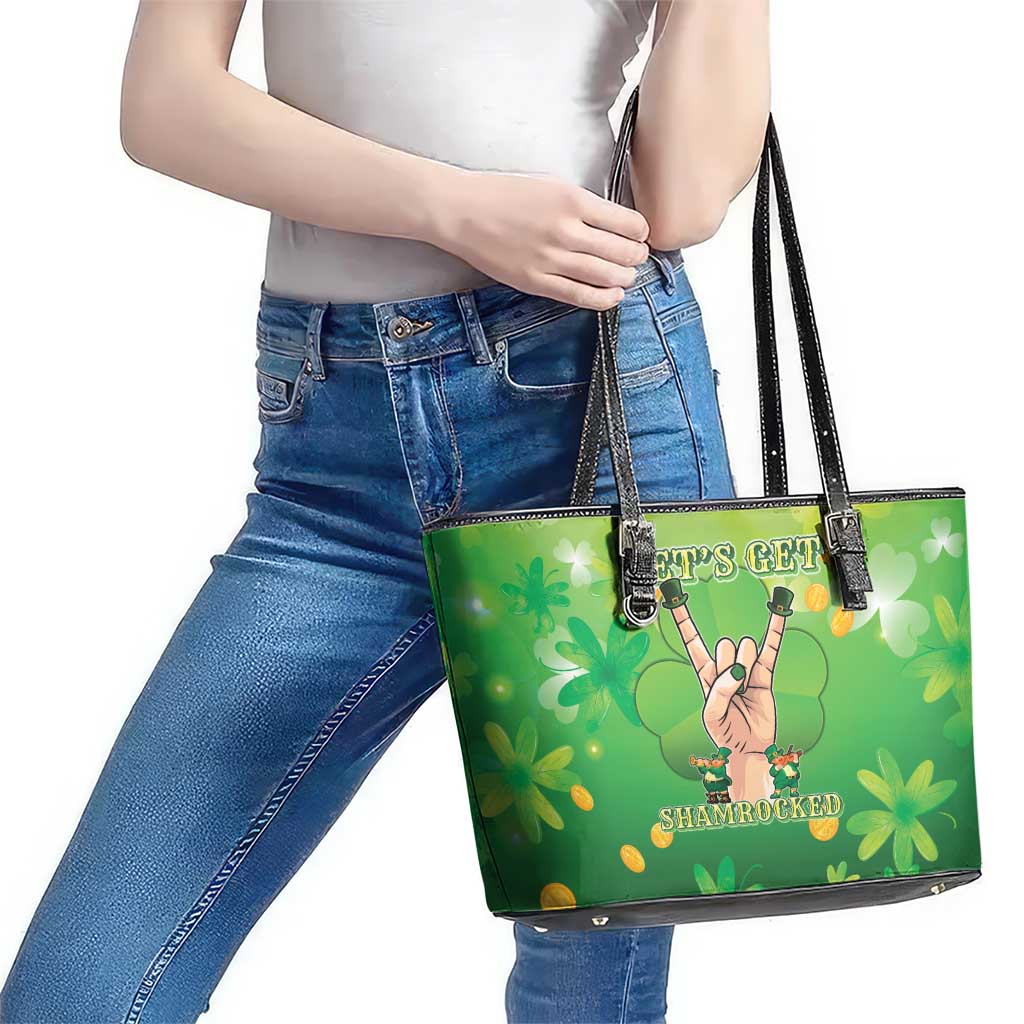 St Patrick's Day Leather Tote Bag Ready To Shamrock