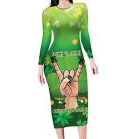 St Patrick's Day Long Sleeve Bodycon Dress Ready To Shamrock