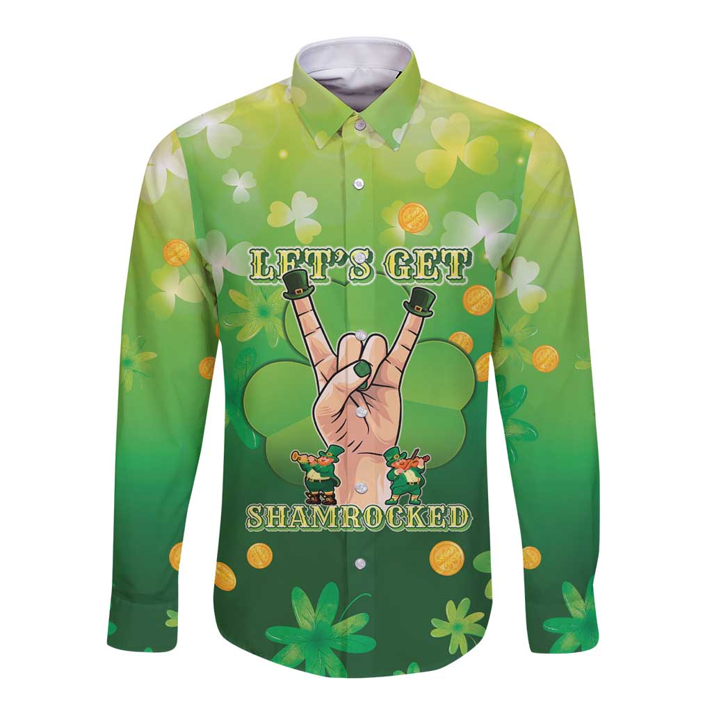 St Patrick's Day Long Sleeve Button Shirt Ready To Shamrock
