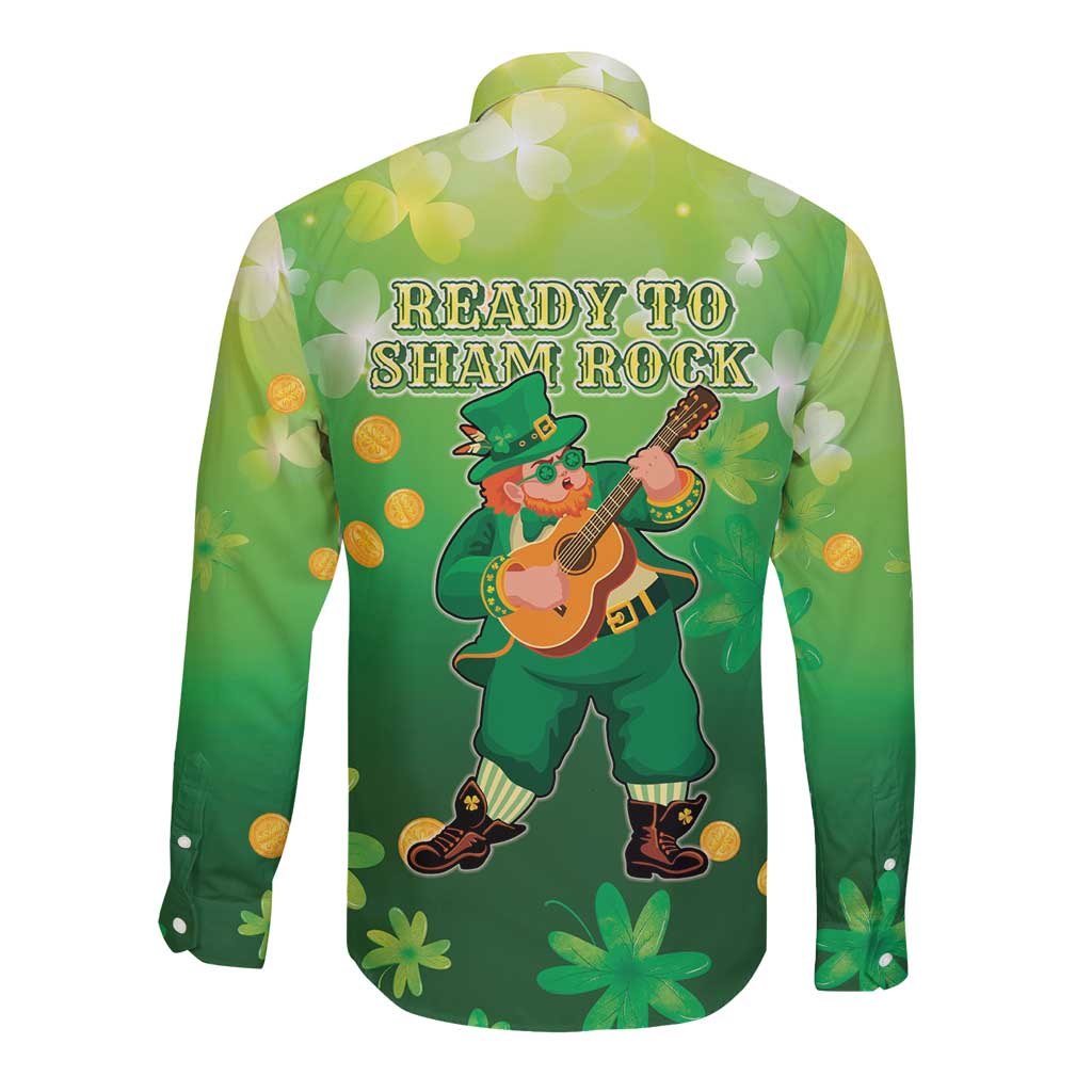 St Patrick's Day Long Sleeve Button Shirt Ready To Shamrock