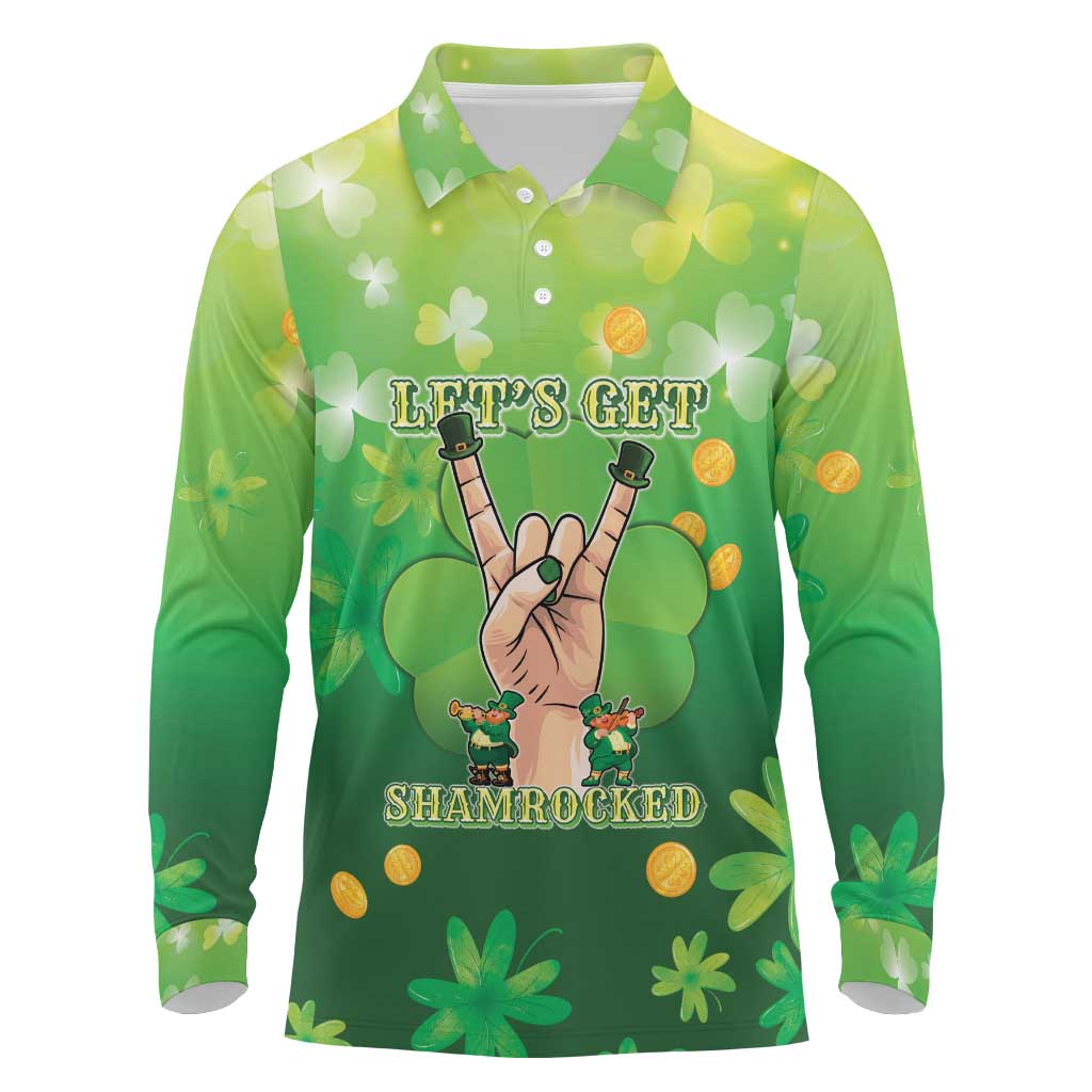 St Patrick's Day Long Sleeve Polo Shirt Ready To Shamrock