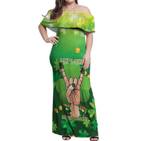 St Patrick's Day Off Shoulder Maxi Dress Ready To Shamrock