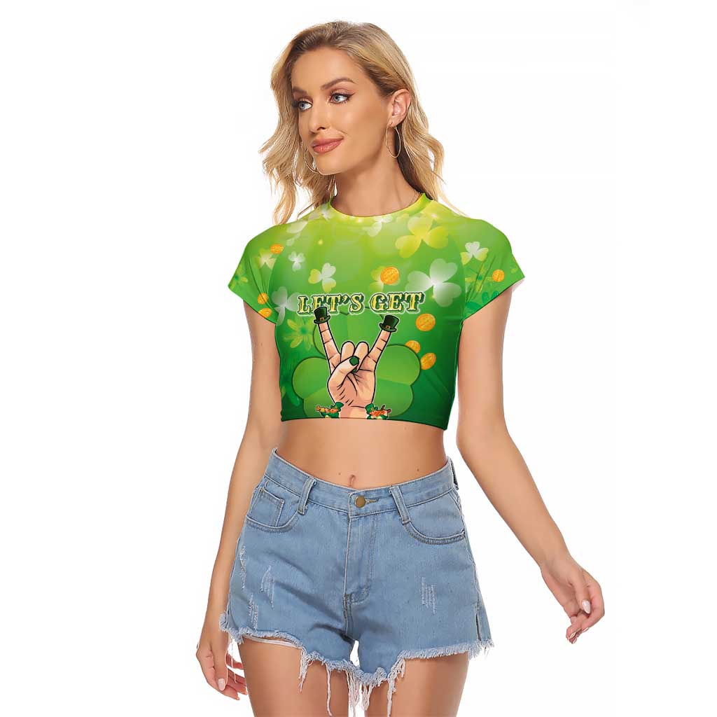 St Patrick's Day Raglan Cropped T Shirt Ready To Shamrock