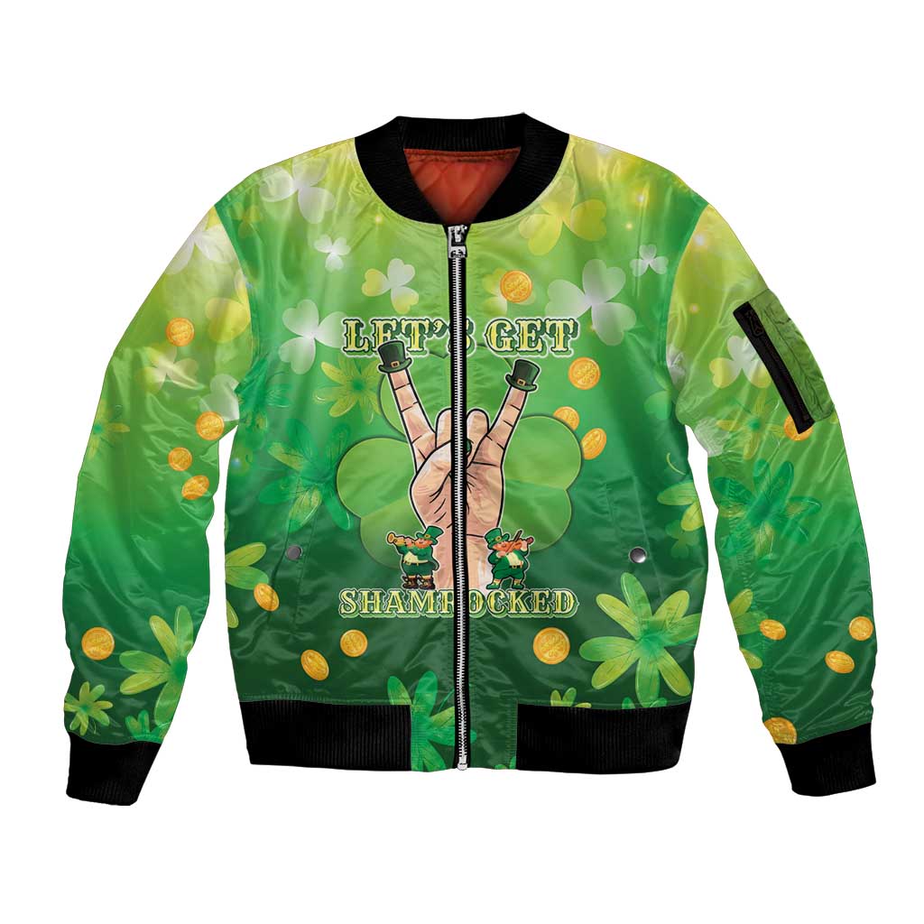 St Patrick's Day Sleeve Zip Bomber Jacket Ready To Shamrock