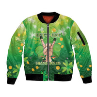 St Patrick's Day Sleeve Zip Bomber Jacket Ready To Shamrock