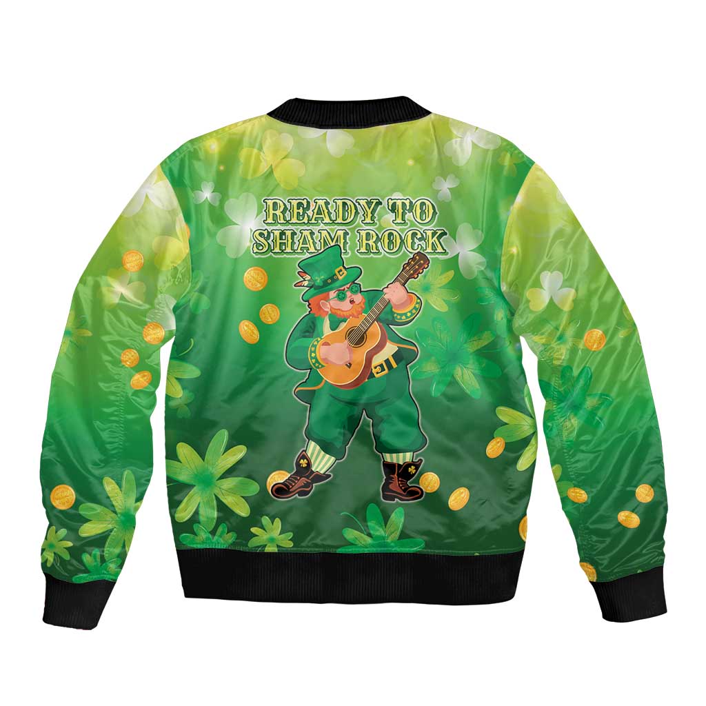 St Patrick's Day Sleeve Zip Bomber Jacket Ready To Shamrock