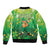 St Patrick's Day Sleeve Zip Bomber Jacket Ready To Shamrock