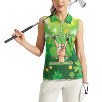 St Patrick's Day Women Sleeveless Polo Shirt Ready To Shamrock