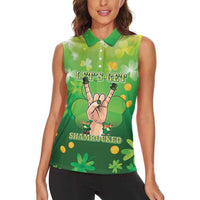 St Patrick's Day Women Sleeveless Polo Shirt Ready To Shamrock