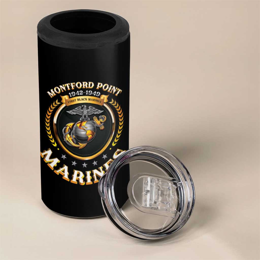 Montford Point Marines Legacy 4 in 1 Can Cooler Tumbler Honoring The Legend
