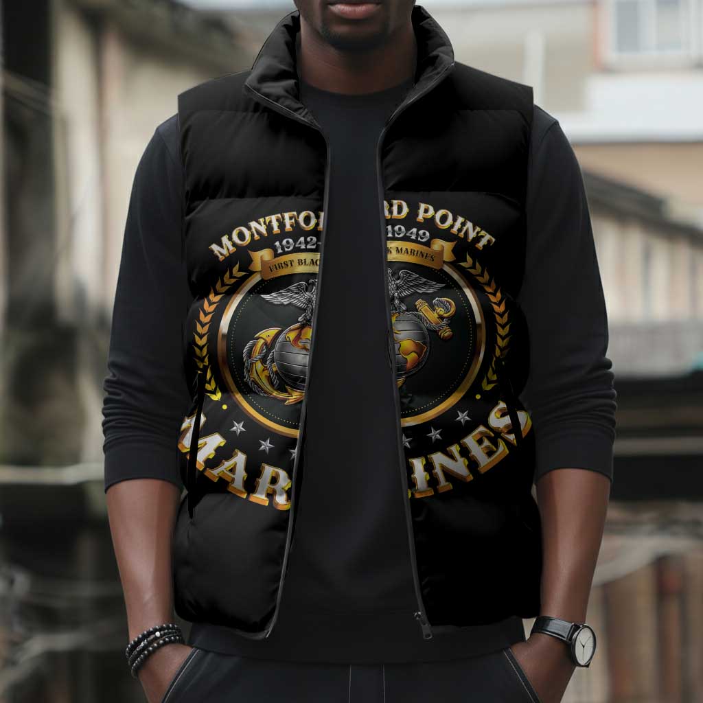 Montford Point Marines Legacy Sleeveless Puffer Jacket Honoring The Legend