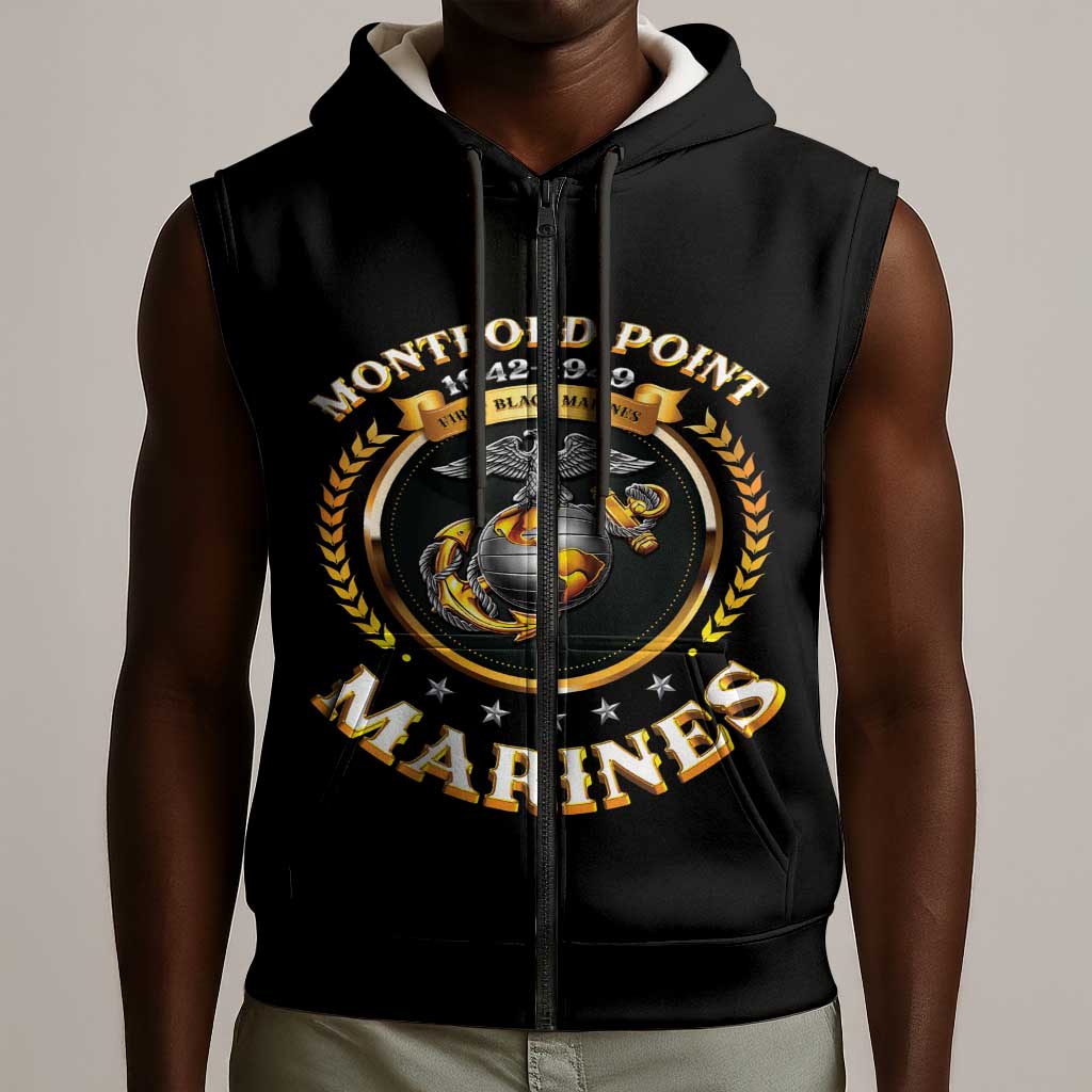 Montford Point Marines Legacy Sleeveless Zip Hoodie Honoring The Legend