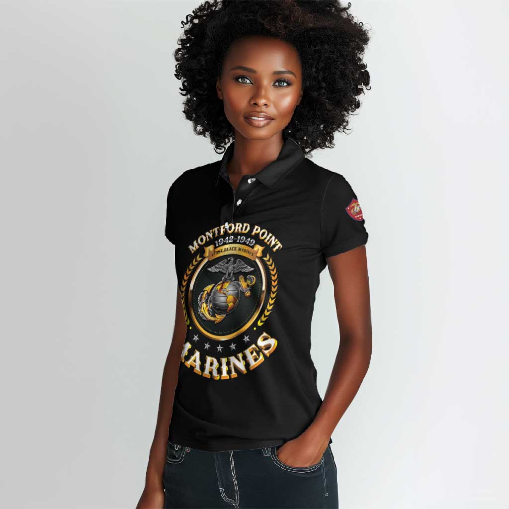 Montford Point Marines Legacy Women Polo Shirt Honoring The Legend