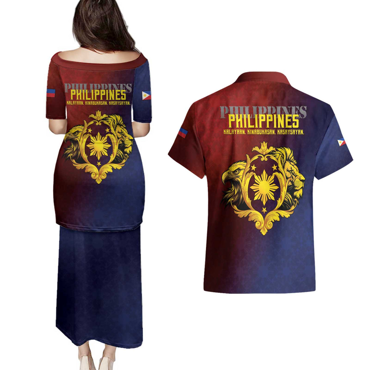 Philippines 127th Independence Day Couples Matching Puletasi and Hawaiian Shirt Special Style