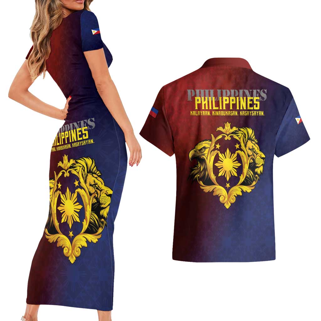 Philippines 127th Independence Day Couples Matching Short Sleeve Bodycon Dress and Hawaiian Shirt Special Style