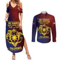Philippines 127th Independence Day Couples Matching Summer Maxi Dress and Long Sleeve Button Shirt Special Style
