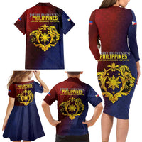 Philippines 127th Independence Day Family Matching Long Sleeve Bodycon Dress and Hawaiian Shirt Special Style