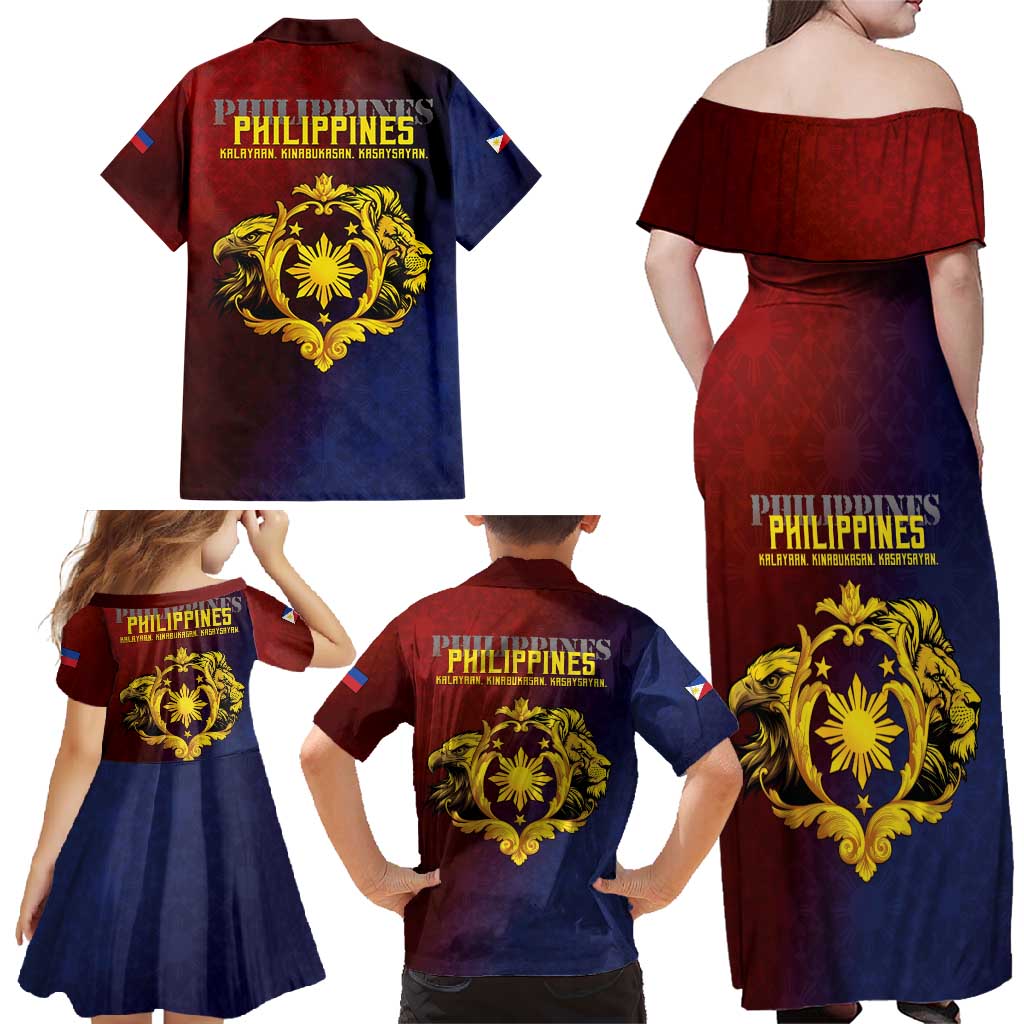 Philippines 127th Independence Day Family Matching Off Shoulder Maxi Dress and Hawaiian Shirt Special Style