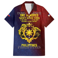 Philippines 127th Independence Day Family Matching Off Shoulder Short Dress and Hawaiian Shirt Special Style