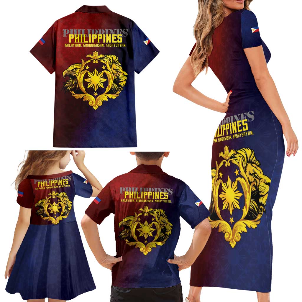 Philippines 127th Independence Day Family Matching Short Sleeve Bodycon Dress and Hawaiian Shirt Special Style